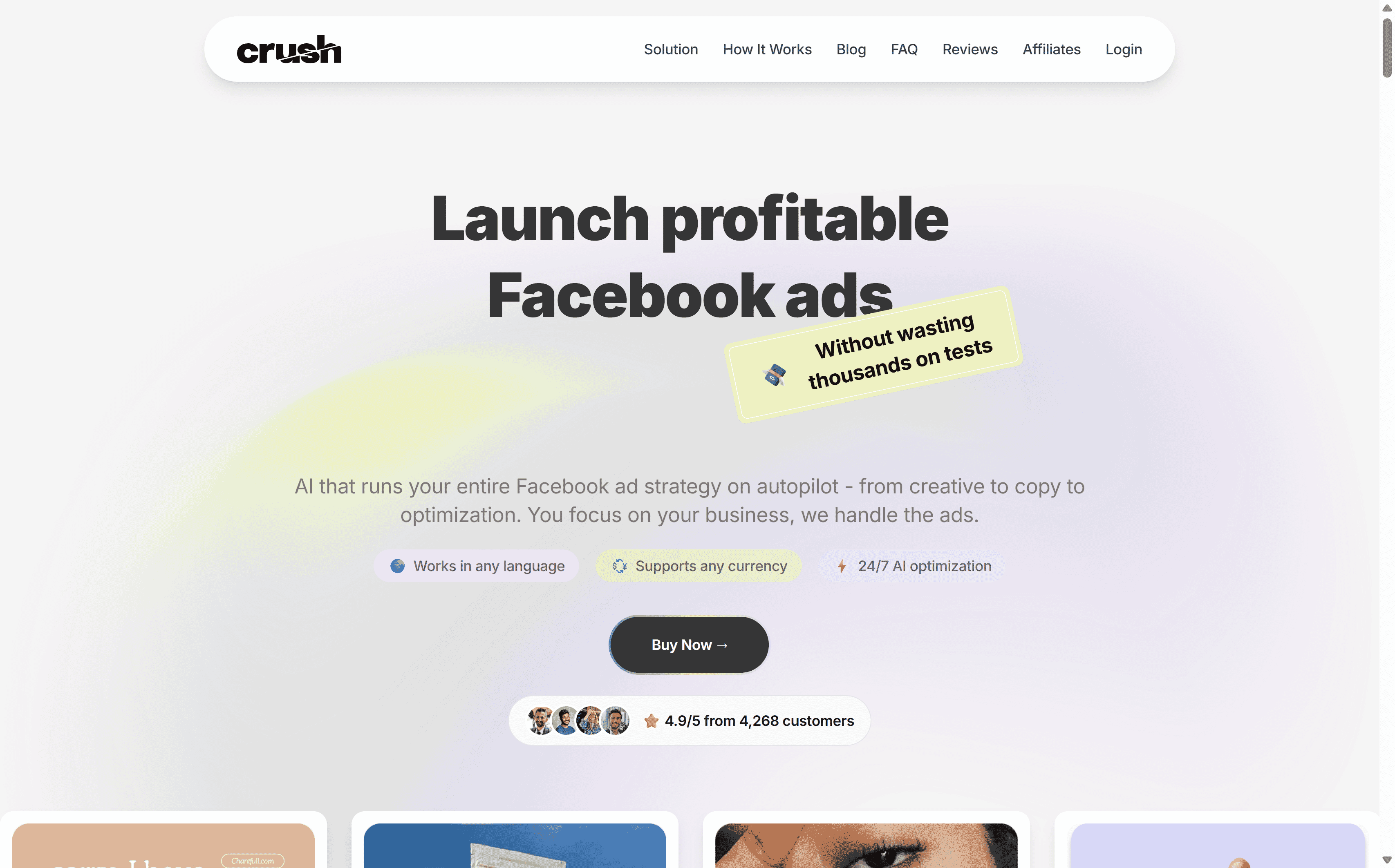 Crush AI Facebook ads automation platform review